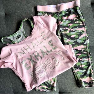 RBX girls performance outfit, size small (7/8) pink and green camo.